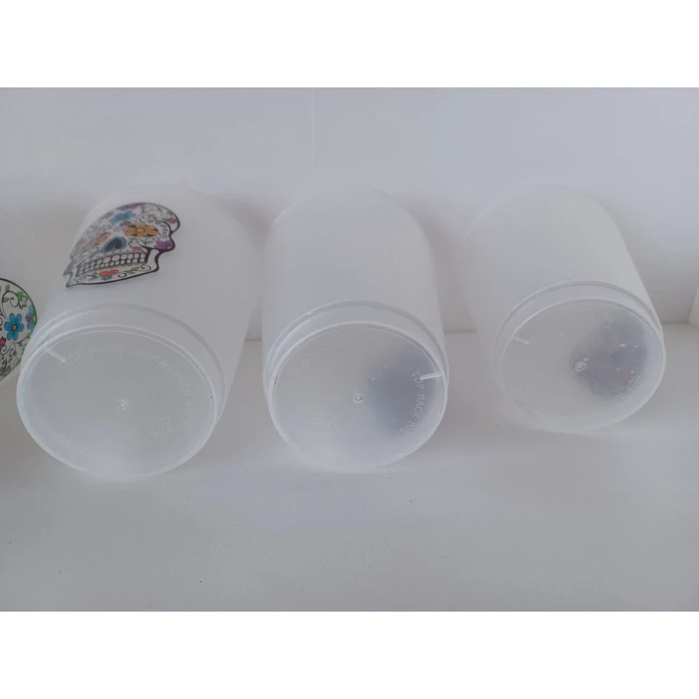 Seven Colorful Flower Skull Thin Plastic Cups Kitchenware